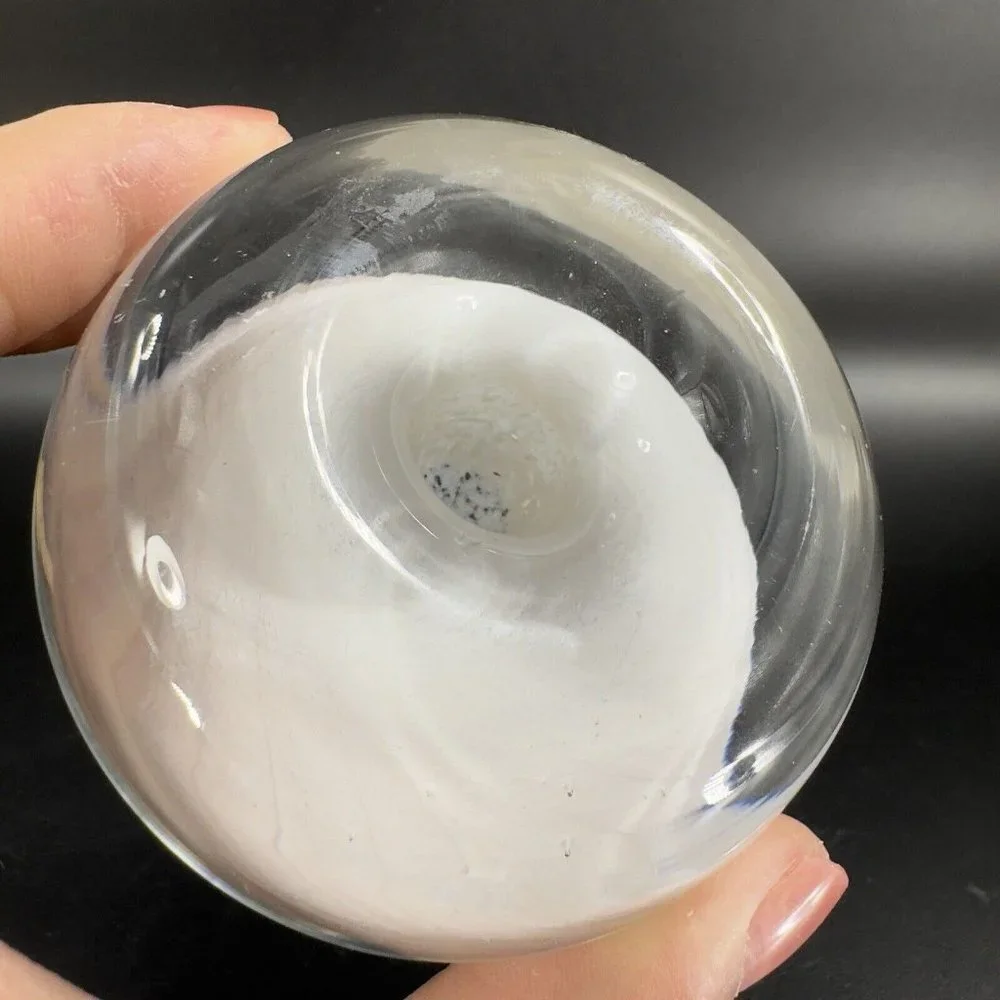Venetian Hand Blown Clear White Cased‎ Paperweight Glass Pen Holder Decor Italy
